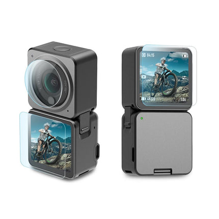 9H Tempered Glass Film For Dji Action 2 - 3-In-1 Lens With Front And Back Lcd Display