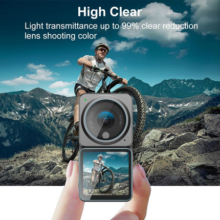 9H Tempered Glass Film For Dji Action 2 - 3-In-1 Lens With Front And Back Lcd Display