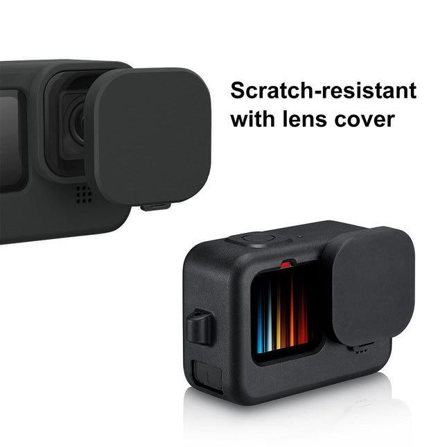 Silicone Protective Case With Wrist Strap And Lens Cover For Gopro Hero12