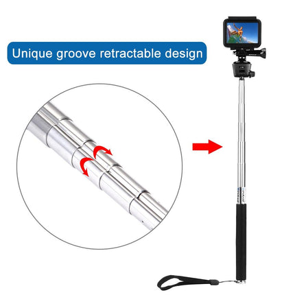 Extendable Selfie Monopod For Action Cameras - 22.5-80Cm Length