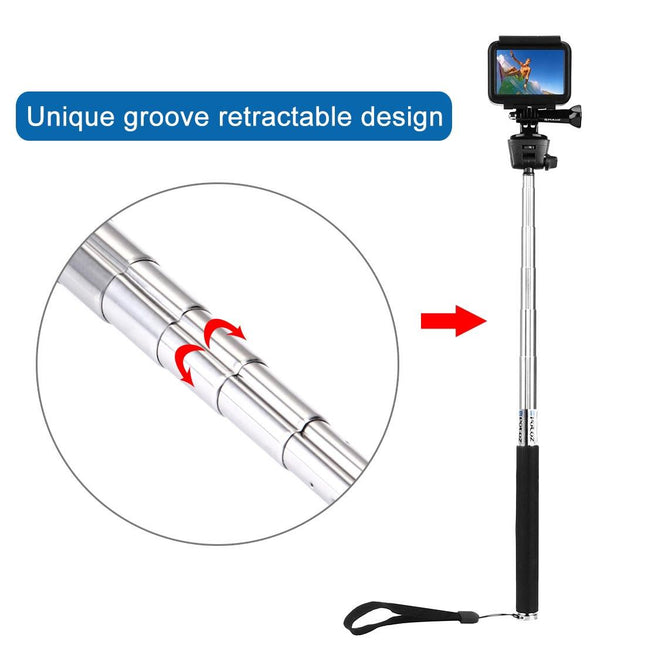 Extendable Selfie Monopod For Action Cameras - 22.5-80Cm Length
