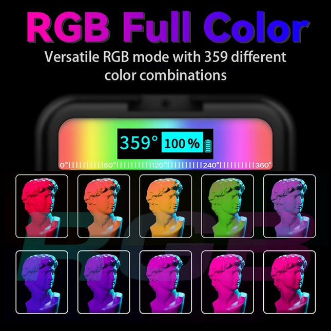 Handheld Camera Led Light - Full Colour Beauty Fill - Black
