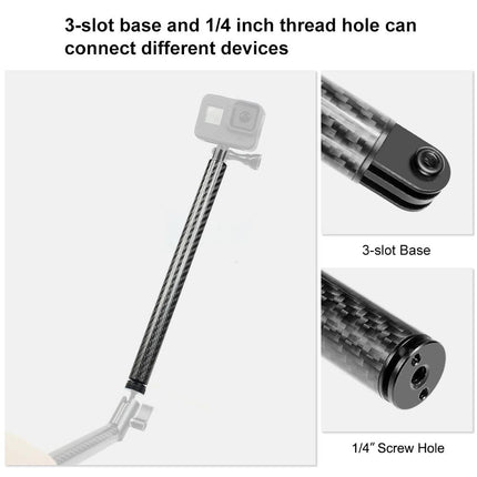 Lightweight Selfie Stick For Action Cameras - Aluminum / Carbon Fiber