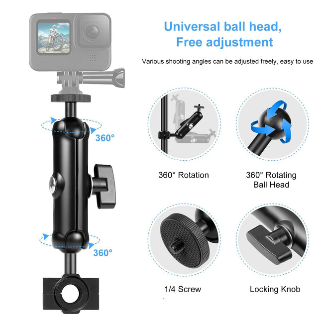 Universal Rearview Mirror Mount For Action Cameras 16.5 X 5.5Cm / 6.5 X 2.0 Inch