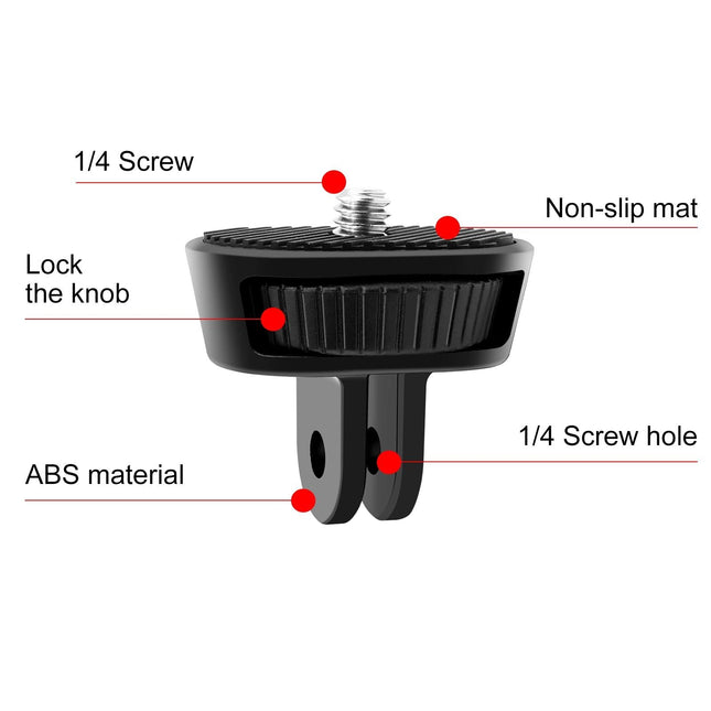 Adjustable Action Camera Tripod Adapter - 1 / 4 Screw