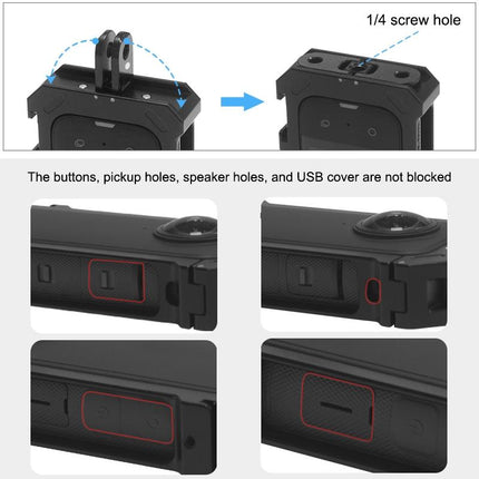 Metal Protective Cage For Insta360 X3 With Cold Shoe And Tripod Adapter