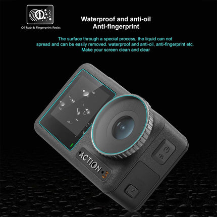 Tempered Glass Film Set For Dji Action 3 - 3-In-1 Protection For Front And Back Screens And Lenses