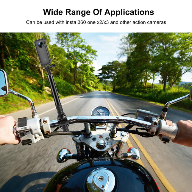 Handlebar Mount Camera Bracket With Monopod Stand For Bikes