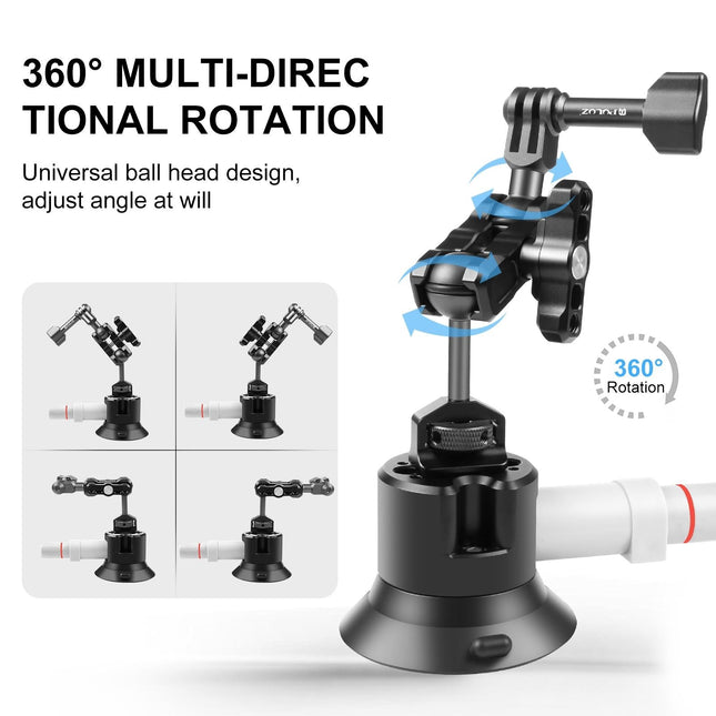 Aluminum Magic Arm With Suction Cup Mount