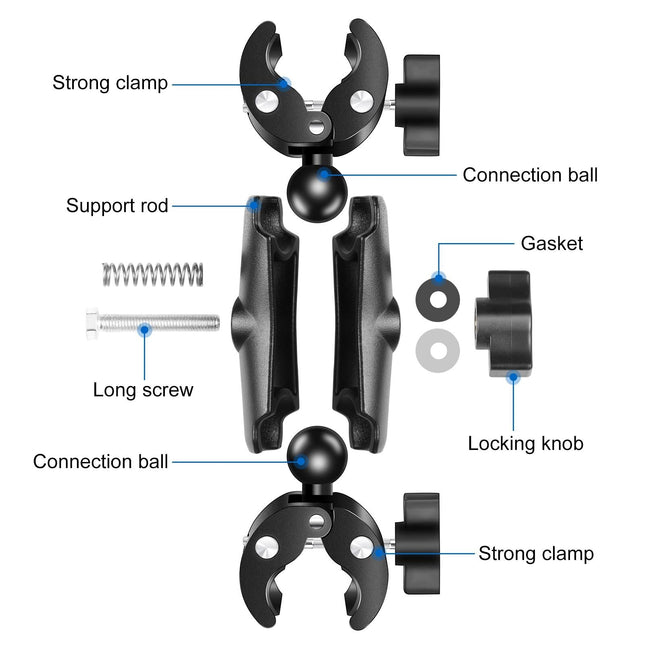 Dualheads Crab Clamp Handlebar Mount For Action Cameras
