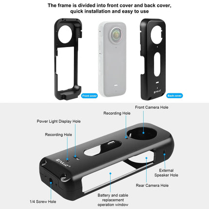 Metal Protective Cage For Insta360 X3 With Silicone Lens Cover