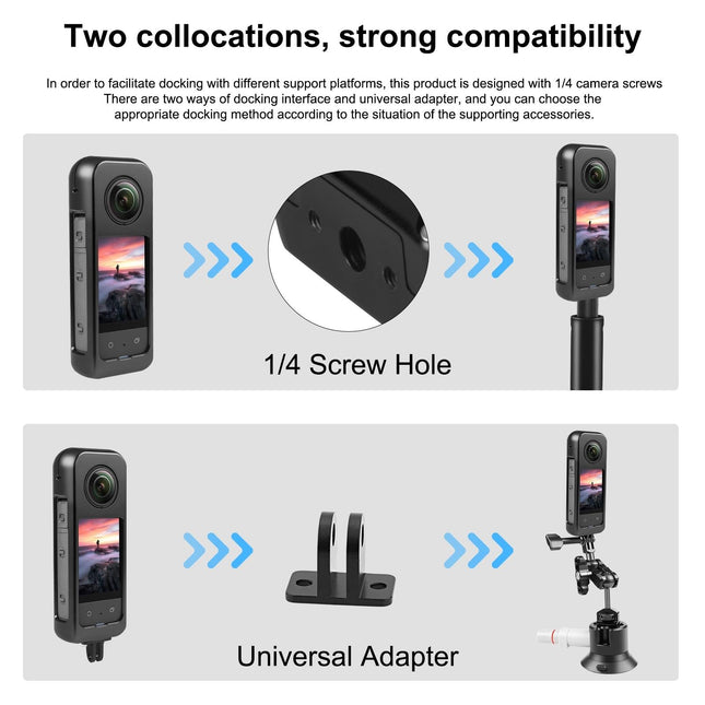 Metal Protective Cage For Insta360 X3 With Silicone Lens Cover