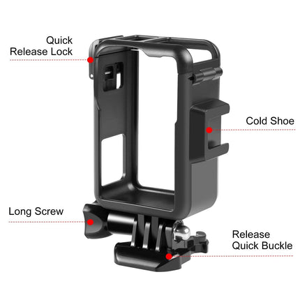 Plastic Cage With Cold Shoes For Dji Action Camera