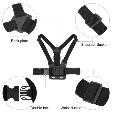 Adjustable Body Mount Belt With Phone Clamp And J Hook Mount