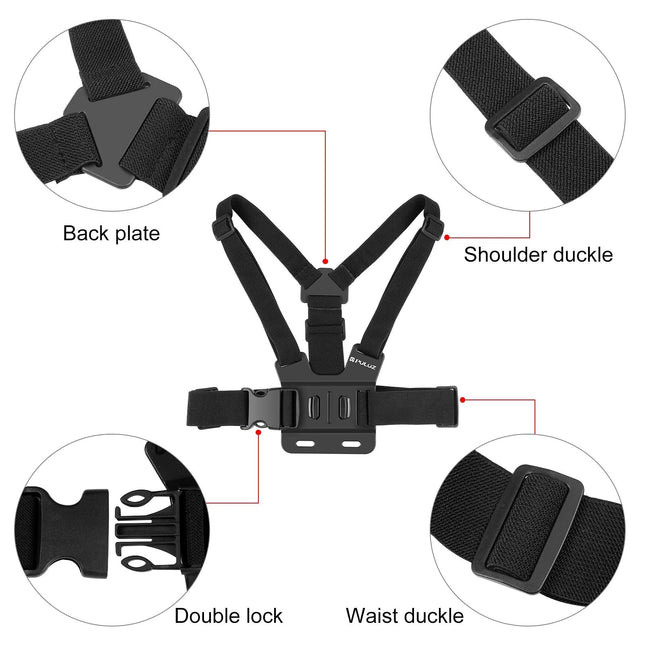 Adjustable Body Mount Belt With Phone Clamp And J Hook Mount