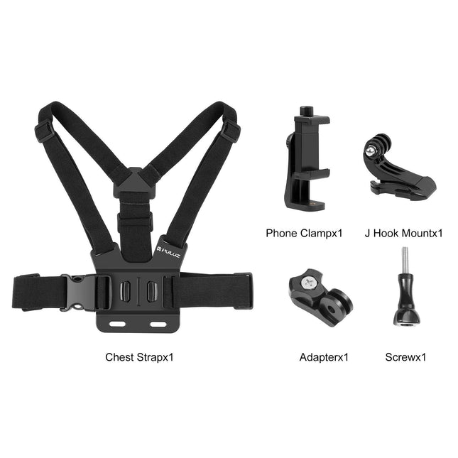 Adjustable Body Mount Belt With Phone Clamp And J Hook Mount