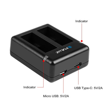 Dual Usb Charger For Gopro Hero 9 / 10 / 11 / 12 - Dual Batteries