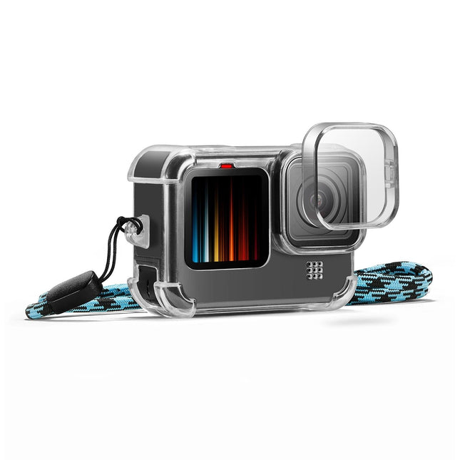 Tpu Case With Lens Cap And Neck Strap For Gopro Hero 9 / 10 / 11 / 12