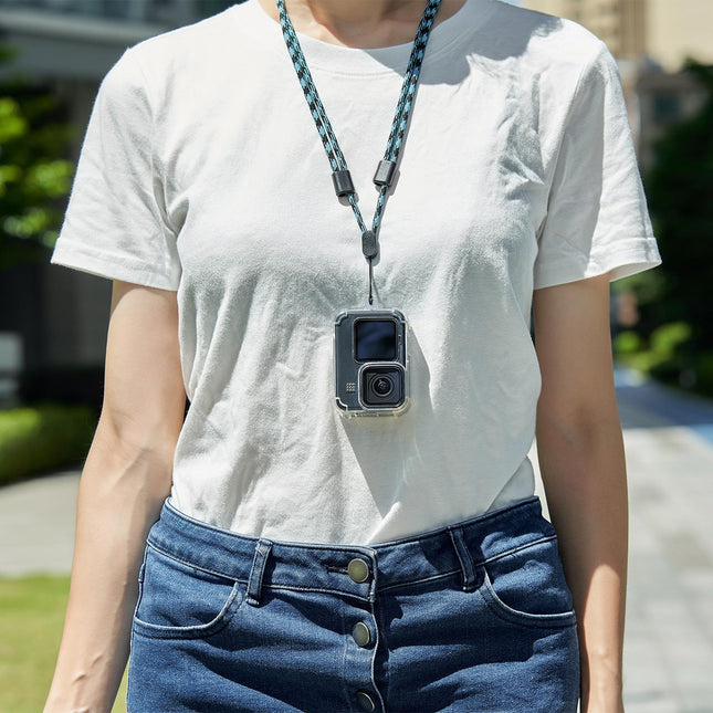 Tpu Case With Lens Cap And Neck Strap For Gopro Hero 9 / 10 / 11 / 12