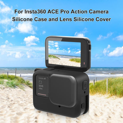 Silicone Protective Case With Lens Cap For Insta360 Ace Pro