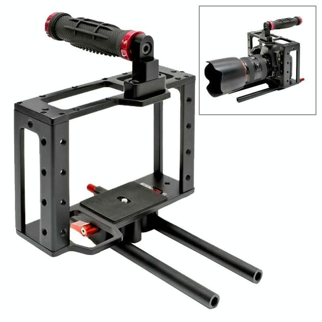 Camera Cage Handle Kit For Slr Camera - Black & Red