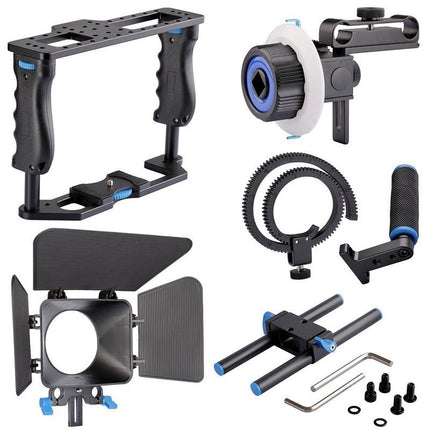 Large Handle Camera Cage & Matte Box Kit For Dslr / Video Camera