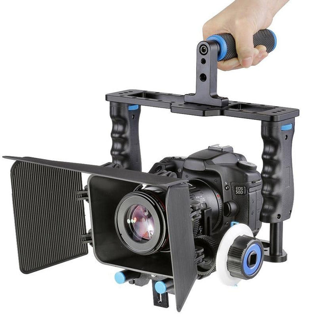 Large Handle Camera Cage & Matte Box Kit For Dslr / Video Camera