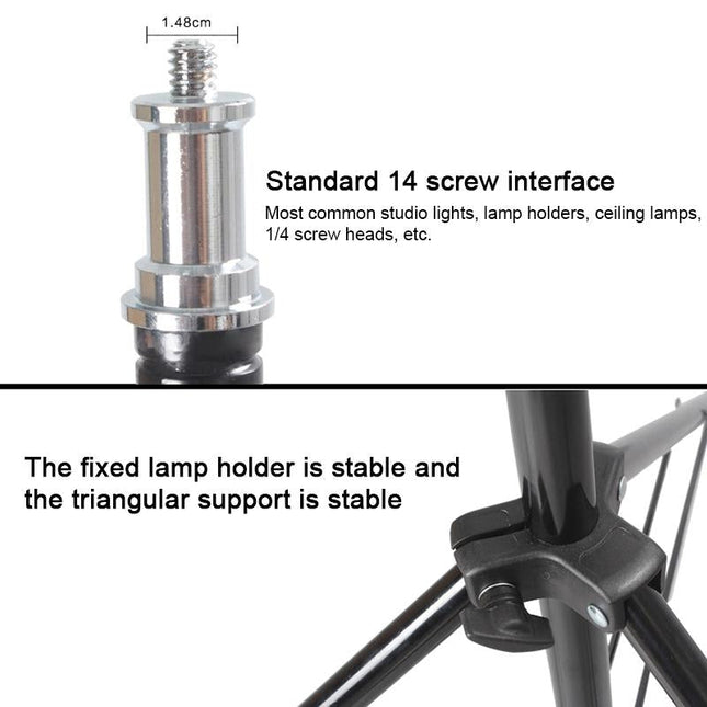 Professional Aluminum Lighting Stand For Studio Flash - 68-200Cm Height Black