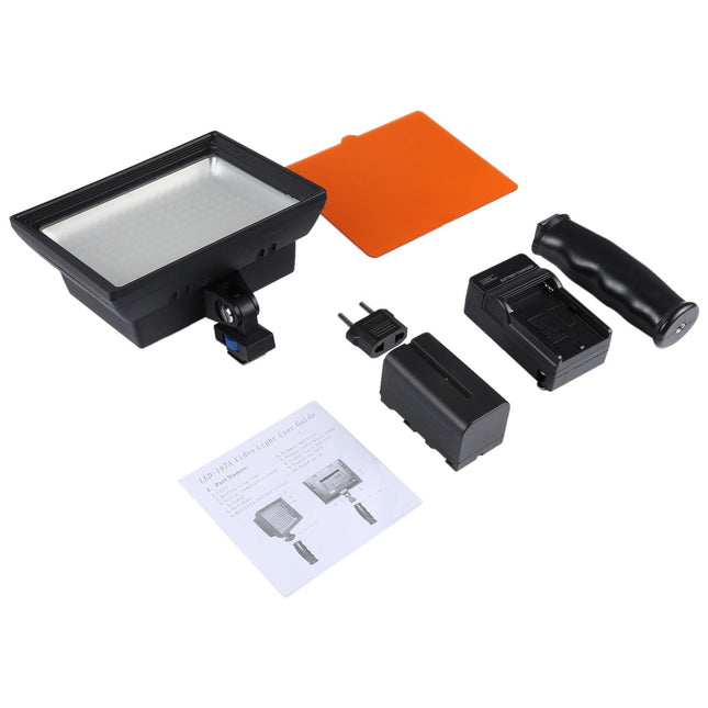 187 Led Video Light With Battery Soft Sheets And Yellow Filter For Camera / Camcorder