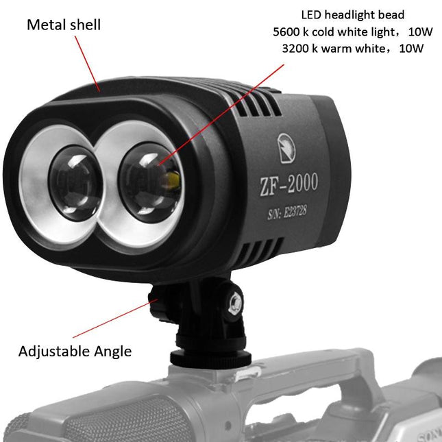 2 Led Video Light For Camera / Camcorder - Zf-2000