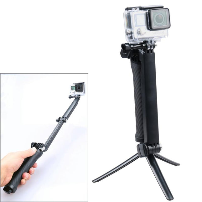 Extendable Monopod Tripod For Action Cameras - 3 Way Multi Function