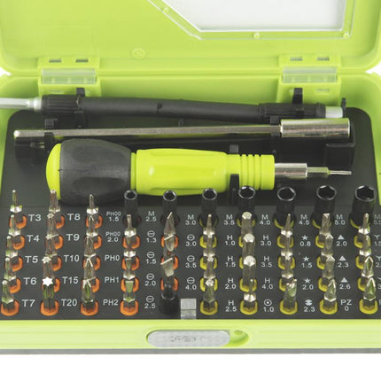 Versatile 53-Piece Precision Screwdriver Set - Green