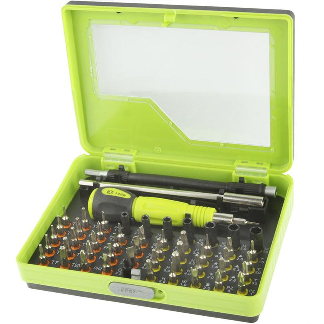 Versatile 53-Piece Precision Screwdriver Set - Green