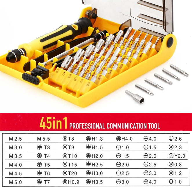 45-Piece Screwdriver Repair Tool Set - 6089 Model