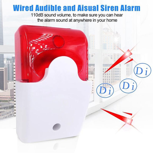 Compact Red Strobe Siren For Security Alarm