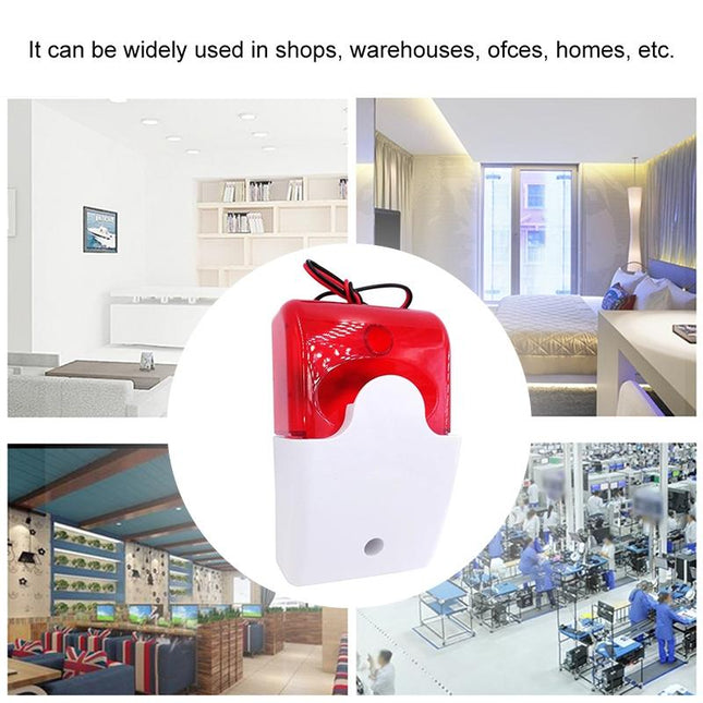 Compact Red Strobe Siren For Security Alarm