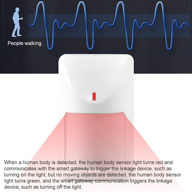 Wireless Wide Angle Pir Motion Sensor Alarm - White