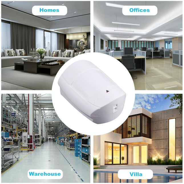 Adjustable 2-Level Pir Motion Sensor For Home Security - White