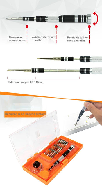 30-In-1 Interchangeable Screwdriver Set - Aviation Aluminum