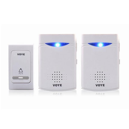 Double-Receiver Wireless Door Bell With Remote Control - White