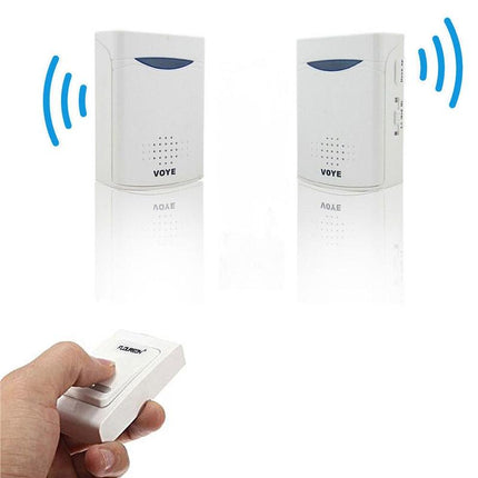 Double-Receiver Wireless Door Bell With Remote Control - White