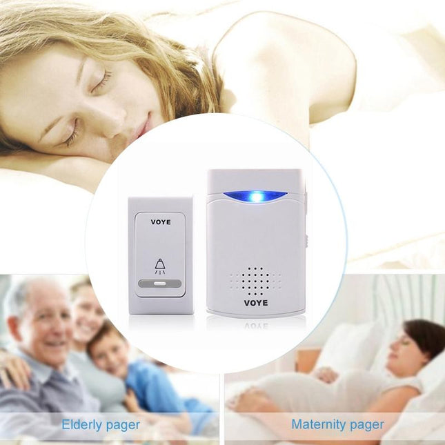 Double-Receiver Wireless Door Bell With Remote Control - White