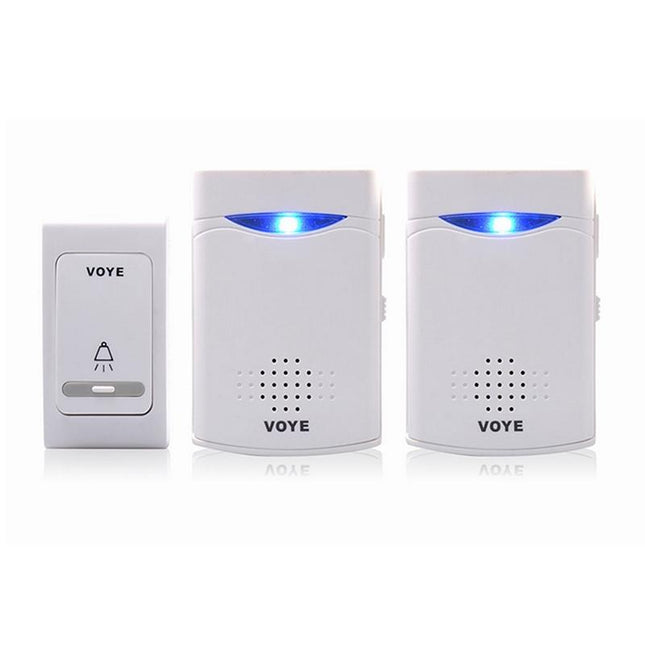 Double-Receiver Wireless Door Bell With Remote Control - White