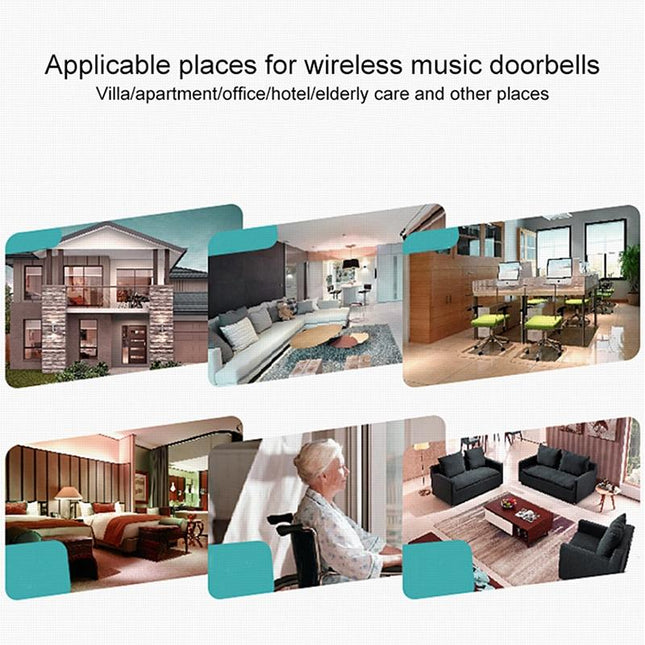 Double-Receiver Wireless Door Bell With Remote Control - White