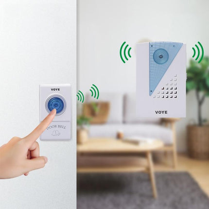 2 Remote Control Wireless Doorbell - White
