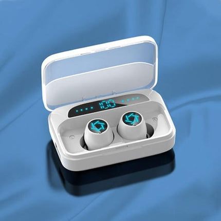 Wireless Bluetooth Earphones With Charging Box - White