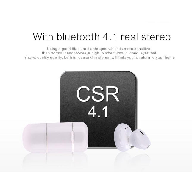 Mini Bluetooth 4.2 In-Ear Stereo Earphone With Charging Box - Single Ear
