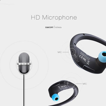 Red Dacom Athlete Bluetooth Earphones With Mic - Sport Running Stereo