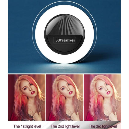 Rechargeable Selfie Light Clip For Beauty And Flash Fill - Black