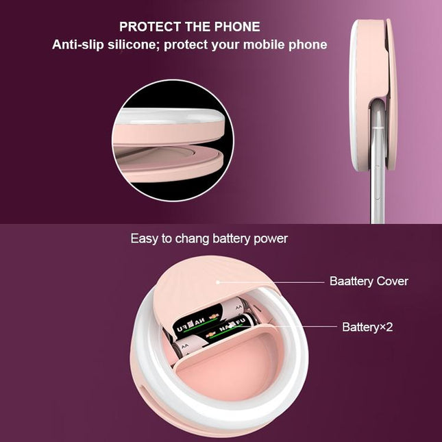 Rechargeable Selfie Light Clip For Beauty And Flash Fill - Black